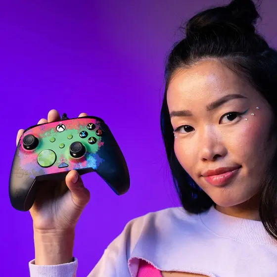 PDP XBOX WIRED CONTROLLER REMATCH - SPACE DUST GLOW IN THE DARK-10