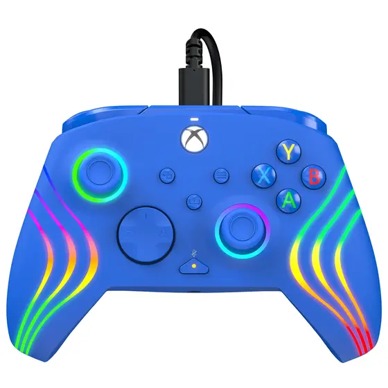 PDP XBOX WIRED CONTROLLER AFTERGLOW WAVE BLUE-0