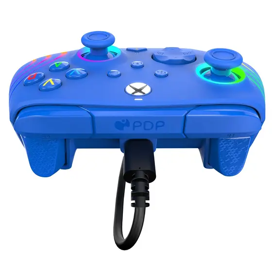PDP XBOX WIRED CONTROLLER AFTERGLOW WAVE BLUE-3
