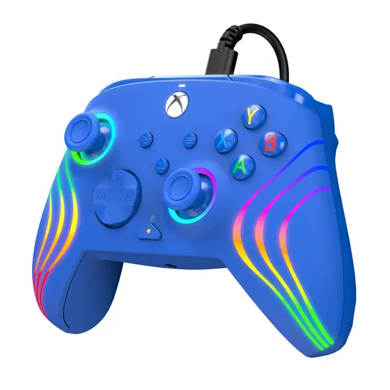 PDP XBOX WIRED CONTROLLER AFTERGLOW WAVE BLUE-8