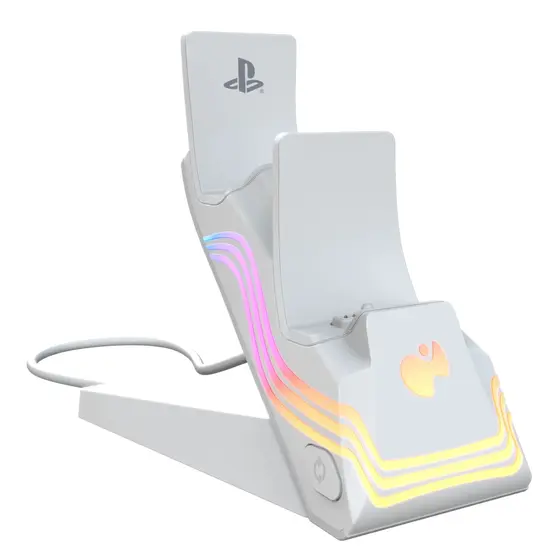 PDP PS5 AFTERGLOW WAVE - DUAL CHARGER WHITE-0