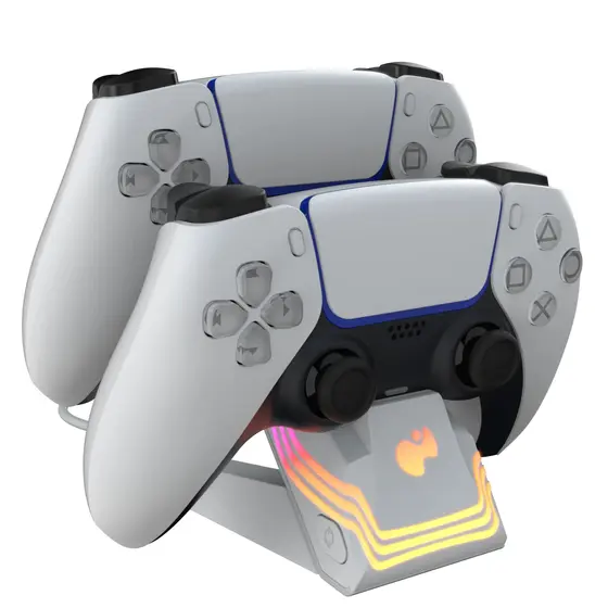PDP PS5 AFTERGLOW WAVE - DUAL CHARGER WHITE-3
