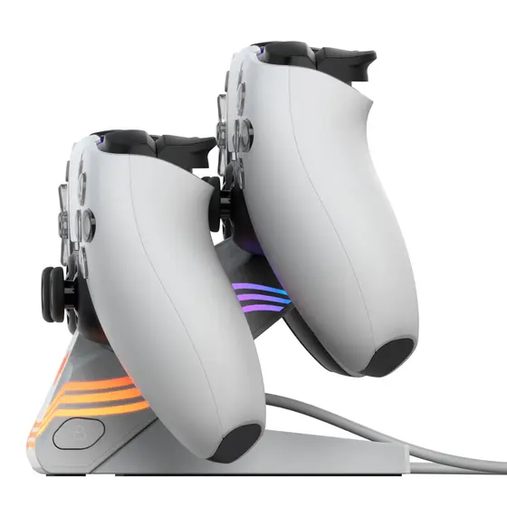 PDP PS5 AFTERGLOW WAVE - DUAL CHARGER WHITE-4
