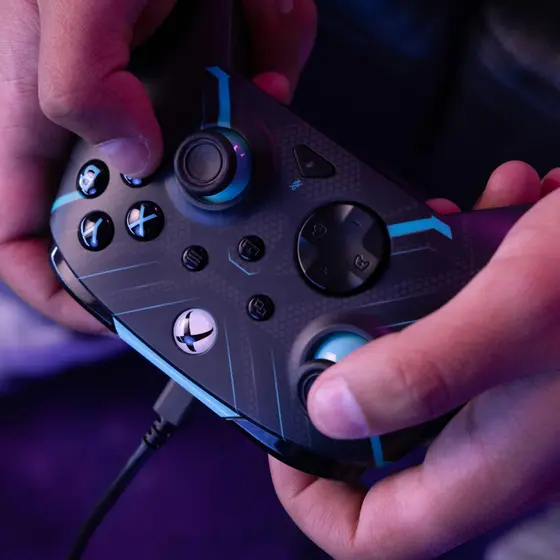 PDP XBOX WIRED REMATCH CONTROLLER - TITAN STEEL GLOW IN THE DARK-9