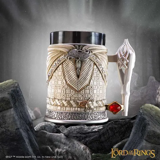NEMESIS NOW LORD OF THE RINGS GANDALF THE WHITE TANKARD 15CM-6