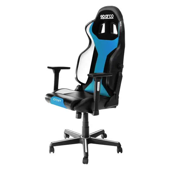 SPARCO GAMING CHAIR GRIP BLACK/LIGHT BLUE SKY-0