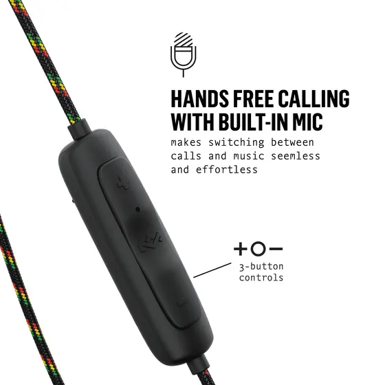 HOUSE OF MARLEY SMILE JAMAICA WIRELESS 2 RASTA IN-EAR HEADPHONES-3