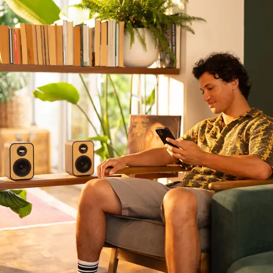 HOUSE OF MARLEY UPLIFT BT BOOKSHELF SPEAKERS SIGNATURE BLACK-4
