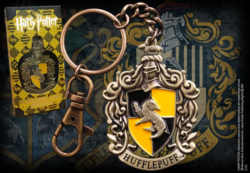 NOBLE COLLECTION Harry Potter Hufflepuff crest keychain-0