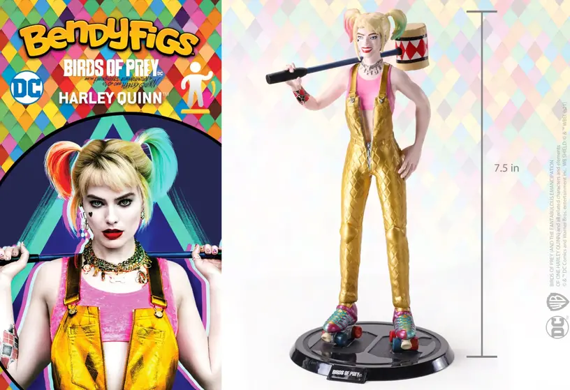 NOBLE COLLECTION - DC - BENDYFIGS - HARLEY QUINN WITH MALLET (BIRDS OF PREY)-6