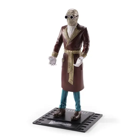 NOBLE COLLECTION - UNIVERSAL MONSTERS BENDYFIGS INVISIBLE MAN-0