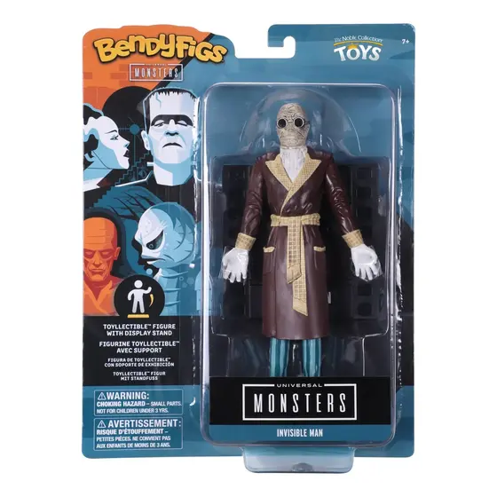 NOBLE COLLECTION - UNIVERSAL MONSTERS BENDYFIGS INVISIBLE MAN-7