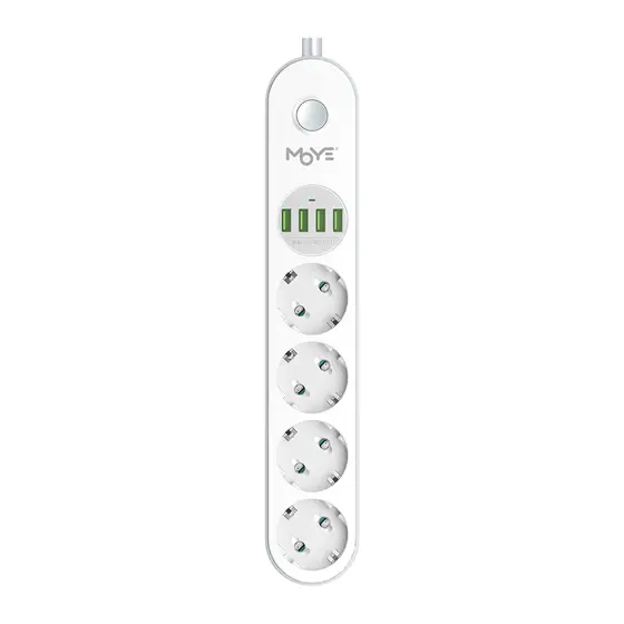 MOYE VOLTAIC POWER STRIP 16A/4000W/4USB/4 SOCKETS-0