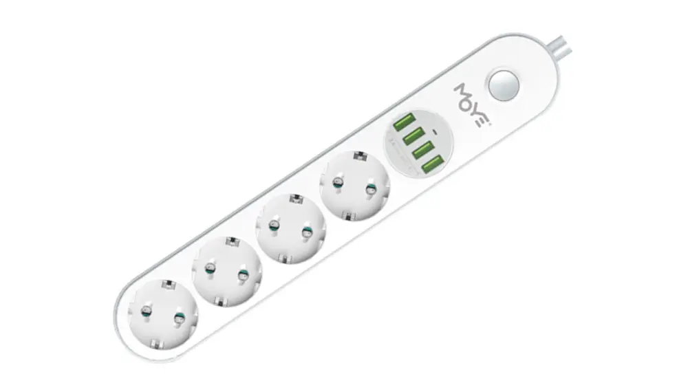 MOYE VOLTAIC POWER STRIP 16A/4000W/4USB/4 SOCKETS-1