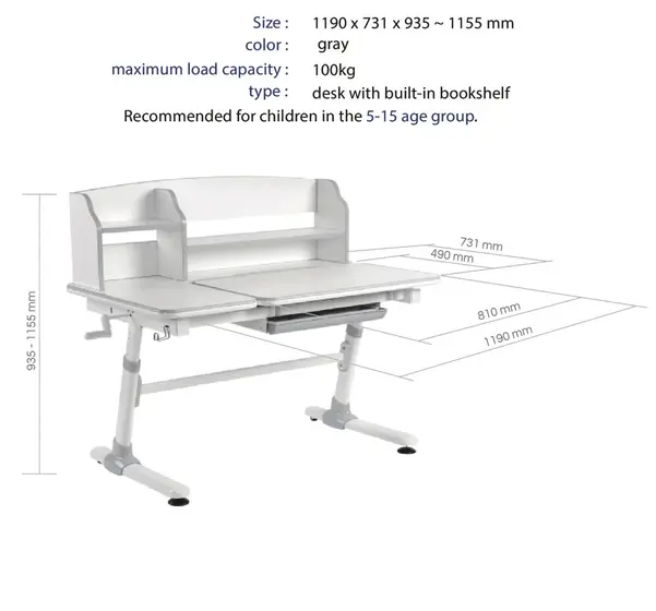 MOYE EVOLUTION KIDS DESK GREY-3