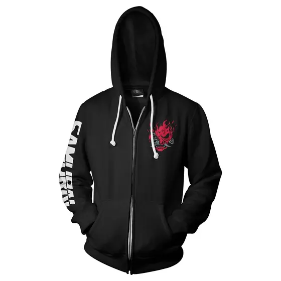 JINX CYBERPUNK 2077 BIGGEST FAN ZIP-UP HOODIE ČRNA M-0