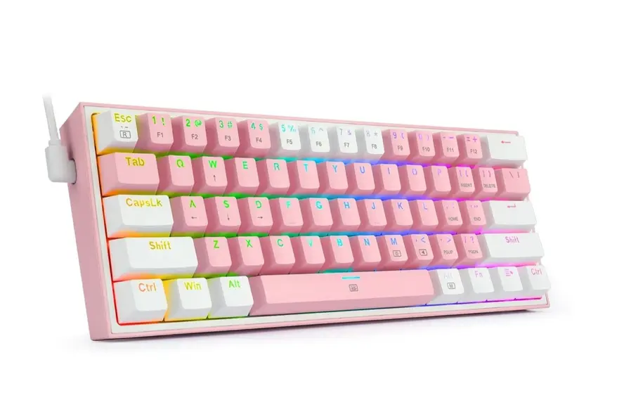 KEYBOARD - REDRAGON FIZZ K617 RGB WIRED PINK/WHITE RED SWITCH-4