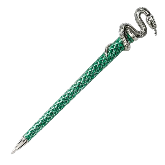 NOBLE COLLECTION - HARRY POTTER - SLYTHERIN PEN SILVER PLATED-0