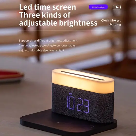 MOYE AURORA LAMP WITH CLOCK AND WIRELESS CHARGER-5