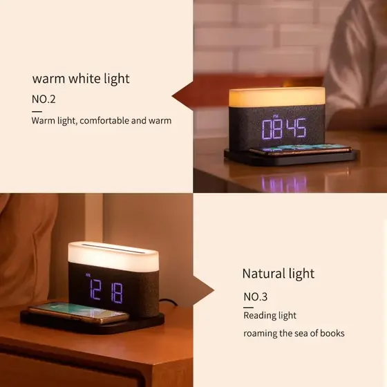 MOYE AURORA LAMP WITH CLOCK AND WIRELESS CHARGER-6