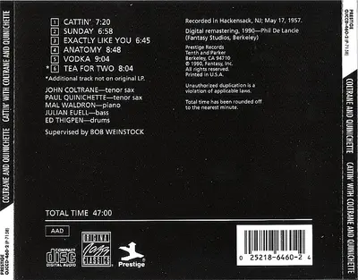 John Coltrane And Paul Quinichette - Cattin' With Coltrane And Quinichette-1