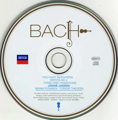 Johann Sebastian Bach, Janine Jansen, Maxim Rysanov • Torleif Thedéen - Inventions & Partita-2