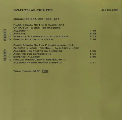 Johannes Brahms, Sviatoslav Richter - Piano Sonatas 1 & 2 - Teatro Del Bibiena, Mantova, 1987-29