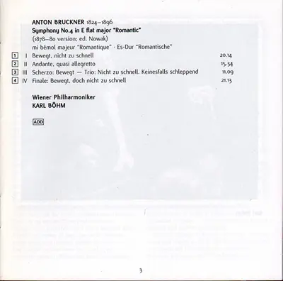 Anton Bruckner, Karl Böhm, Wiener Philharmoniker - Symphony No. 4 In E Flat Major-5