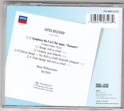 Anton Bruckner, Wiener Philharmoniker, Karl Böhm - Symphony No. 4-1