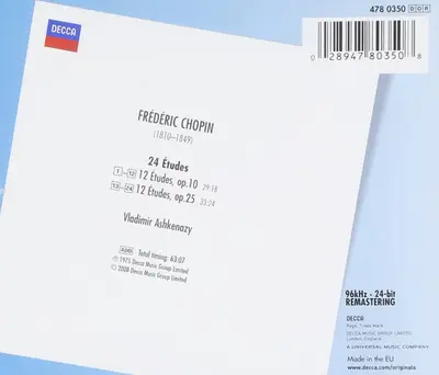 Frédéric Chopin - Vladimir Ashkenazy - Etudes Op. 10 & Op. 25-1