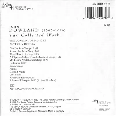 John Dowland - The Consort Of Musicke, Anthony Rooley - The Collected Works-2