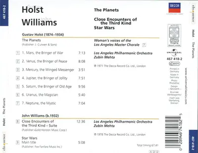 Gustav Holst - Los Angeles Philharmonic Orchestra / Zubin Mehta - The Planets-1