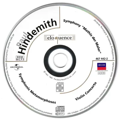 Paul Hindemith - Claudio Abbado, Paul Kletzki, London Symphony Orchestra - Symphony "Mathis Der Maler" / Symphonic Metamorphoses / Violin Concerto-1