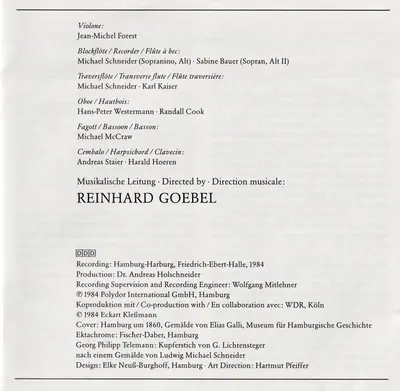 Georg Philipp Telemann - Musica Antiqua Köln • Reinhard Goebel - Wassermusik = Water Music = Musique Sur L'Eau / 3 Konzerte = Concertos-6