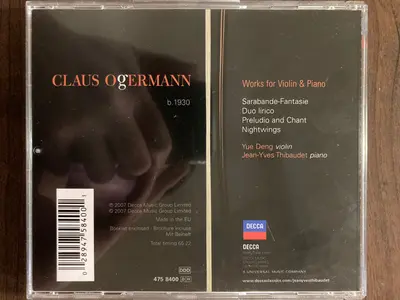 Claus Ogerman - Yue Deng, Jean-Yves Thibaudet - Works For Violin & Piano-1