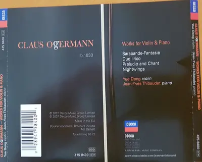 Claus Ogerman - Yue Deng, Jean-Yves Thibaudet - Works For Violin & Piano-8
