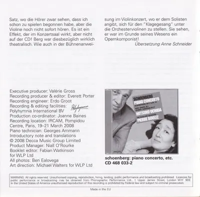Wolfgang Amadeus Mozart / Alban Berg – Pierre Boulez / Christian Tetzlaff / Mitsuko Uchida / Ensemble Intercontemporain - Mozart 13 Berg-8
