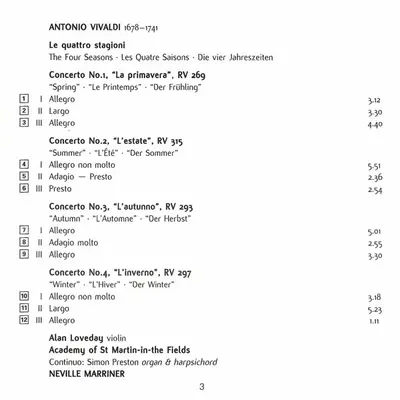 Antonio Vivaldi ‎– The Academy Of St. Martin-in-the-Fields, Sir Neville Marriner with Alan Loveday - The Four Seasons-6