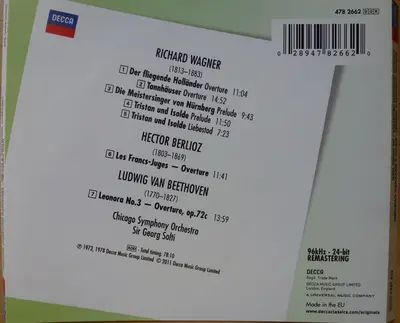 Richard Wagner - Chicago Symphony Orchestra, Georg Solti - Overtures: Der Fliegende Holländer, Tannhäuser, Die Meistersinger Von Nürnberg / Prelude & Liebestod: Tristan Und Isolde-2