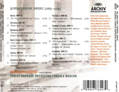 Georg Friedrich Händel, Magdalena Kožená, Venice Baroque Orchestra, Andrea Marcon - Ah! Mio Cor (Handel Arias)-1