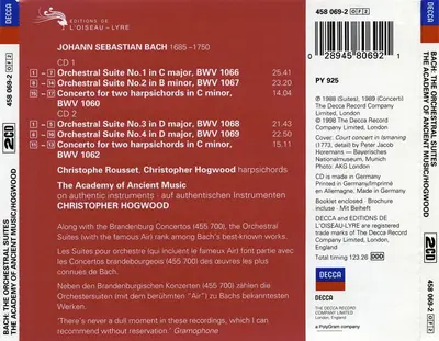 Johann Sebastian Bach - The Academy Of Ancient Music • Christopher Hogwood - The Orchestral Suites • Concertos BWV 1060 & 1062-1