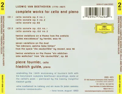 Ludwig van Beethoven, Pierre Fournier & Friedrich Gulda - Complete Works For Cello & Piano-1