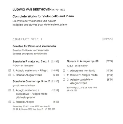 Ludwig van Beethoven, Pierre Fournier & Friedrich Gulda - Complete Works For Cello & Piano-7