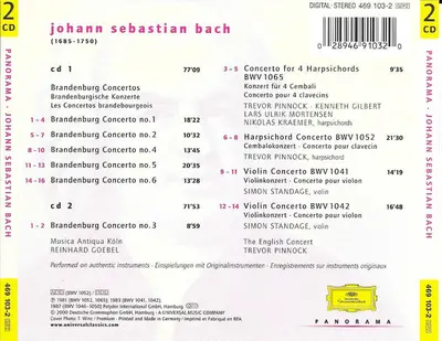Johann Sebastian Bach, Trevor Pinnock, Reinhard Goebel - Concertos Brandebourgeois - Concertos Pour Violon - Concertos Pour Clavecin-3