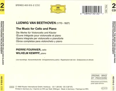 Ludwig van Beethoven, Pierre Fournier, Wilhelm Kempff - The Music For Cello And Piano-2