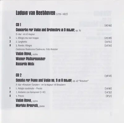 Ludwig van Beethoven, Vadim Repin, Martha Argerich, Wiener Philharmoniker, Riccardo Muti - Violin Concerto | "Kreutzer Sonata-7