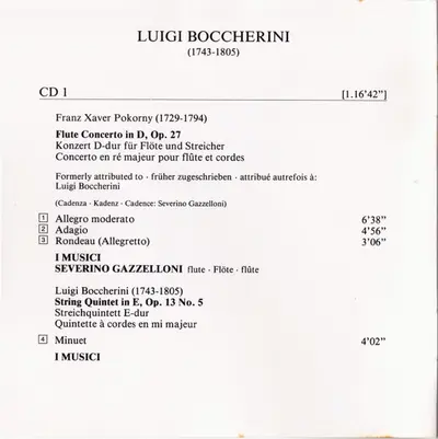 Luigi Boccherini - Severino Gazzelloni, Maurice Gendron, Pepe Romero, Quartetto Italiano, I Musici, Academy Of St. Martin-in-the-Fields Chamber Ensemble, New Philharmonia Orchestra, Orchestre Des Concerts Lamoureux, Pablo Casals, Raymond Leppard - The Best Of Boccherini (Including The Minuet)-6