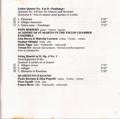 Luigi Boccherini - Severino Gazzelloni, Maurice Gendron, Pepe Romero, Quartetto Italiano, I Musici, Academy Of St. Martin-in-the-Fields Chamber Ensemble, New Philharmonia Orchestra, Orchestre Des Concerts Lamoureux, Pablo Casals, Raymond Leppard - The Best Of Boccherini (Including The Minuet)-7