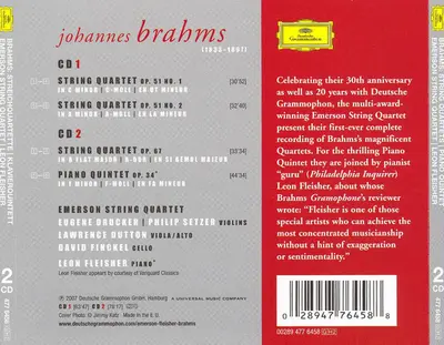 Johannes Brahms, Emerson String Quartet, Leon Fleisher - Piano Quintet | The String Quartets-1