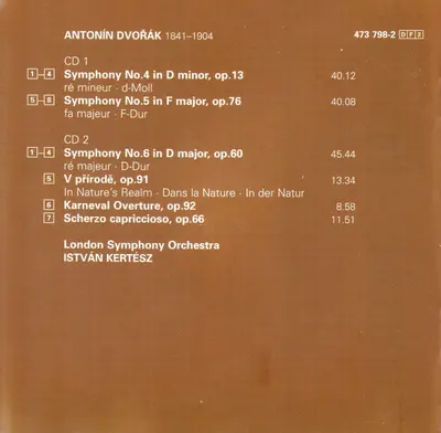 Antonín Dvořák - London Symphony Orchestra, István Kertész - The Symphonies Nos. 4-6-23